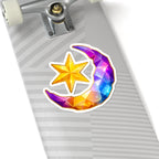 Star Fragment, Crystal Moon and Star Sticker, Celestial Rainbow Gem Crescent Decal, Kiss Cut Glossy Vinyl in 4 Sizes, Cute Gift for Journals, 7DS Origins