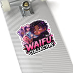 Waifu Collector Kiss-Cut Sticker — Cute Anime Card Collector Design, Waifu Collector Sticker, Anime Chibi Boy with Heart Eyes, Kiss Cut Vinyl Decal in 4 Sizes, Funny Gacha Gamer Sticker for Laptop