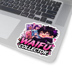 Waifu Collector Kiss-Cut Sticker — Cute Anime Card Collector Design, Waifu Collector Sticker, Anime Chibi Boy with Heart Eyes, Kiss Cut Vinyl Decal in 4 Sizes, Funny Gacha Gamer Sticker for Laptop