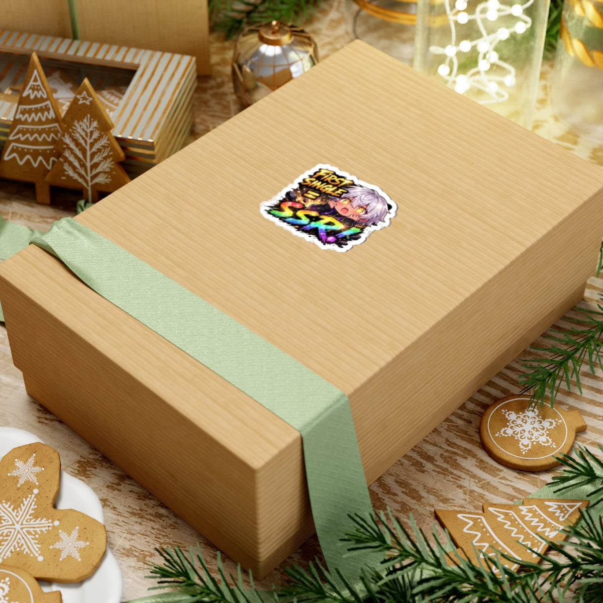 Lucky Pull Anime Sticker, First Single SSR Chibi Gacha Meme Decal, Kiss Cut Glossy Vinyl in 4 Sizes, Funny Gift for Gamers