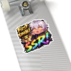 Lucky Pull Anime Sticker, First Single SSR Chibi Gacha Meme Decal, Kiss Cut Glossy Vinyl in 4 Sizes, Funny Gift for Gamers