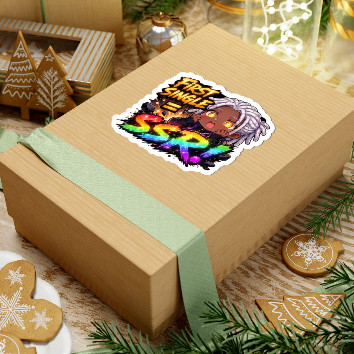 Lucky Pull Anime Sticker, First Single SSR Chibi Gacha Meme Decal, Kiss Cut Glossy Vinyl in 4 Sizes, Funny Gift for Gamers