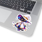 Celestial Cat Sticker, Kawaii Galaxy Witch Kitty in Star Hat Decal, Kiss Cut Glossy Vinyl in 4 Sizes, Cute Gift for Witchy Cat Lovers