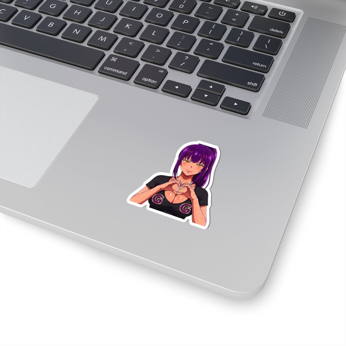 GG Gamer Girl Sticker, Anime Girl with White Locs Heart Hands Decal, Kiss Cut Glossy Vinyl in 4 Sizes, Gift for Gamers and Streamers