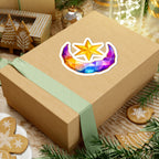 Star Fragment, Crystal Moon and Star Sticker, Celestial Rainbow Gem Crescent Decal, Kiss Cut Glossy Vinyl in 4 Sizes, Cute Gift for Journals, 7DS Origins