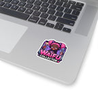 Waifu Collector Sticker, Kawaii Gamer Girl with Cat Ear Headset Decal, Kiss Cut Glossy Vinyl in 4 Sizes, Cute Gift for Anime Fans & Gacha Gamers