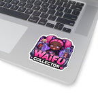 Waifu Collector Sticker, Kawaii Gamer Girl with Cat Ear Headset Decal, Kiss Cut Glossy Vinyl in 4 Sizes, Cute Gift for Anime Fans & Gacha Gamers