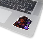 Witchy Copium Kiss-Cut Sticker — "It Is What It Is... Next Banner" Anime Girl with Braids and Black Cat Decal, Kiss Cut Glossy Vinyl in 4 Sizes, Gamer Gift, Gacha Sticker