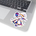 Celestial Cat Sticker, Kawaii Galaxy Witch Kitty in Star Hat Decal, Kiss Cut Glossy Vinyl in 4 Sizes, Cute Gift for Witchy Cat Lovers