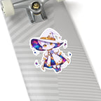Celestial Cat Sticker, Kawaii Galaxy Witch Kitty in Star Hat Decal, Kiss Cut Glossy Vinyl in 4 Sizes, Cute Gift for Witchy Cat Lovers