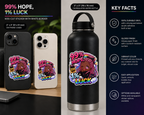 99% Hope 1% Luck Sticker, Anime Chibi Girl with Pink Braids Decal, Kiss Cut Glossy Vinyl in 4 Sizes, Funny Gacha Gamer Gift