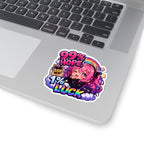 99% Hope 1% Luck Sticker, Anime Chibi Girl with Pink Braids Decal, Kiss Cut Glossy Vinyl in 4 Sizes, Funny Gacha Gamer Gift
