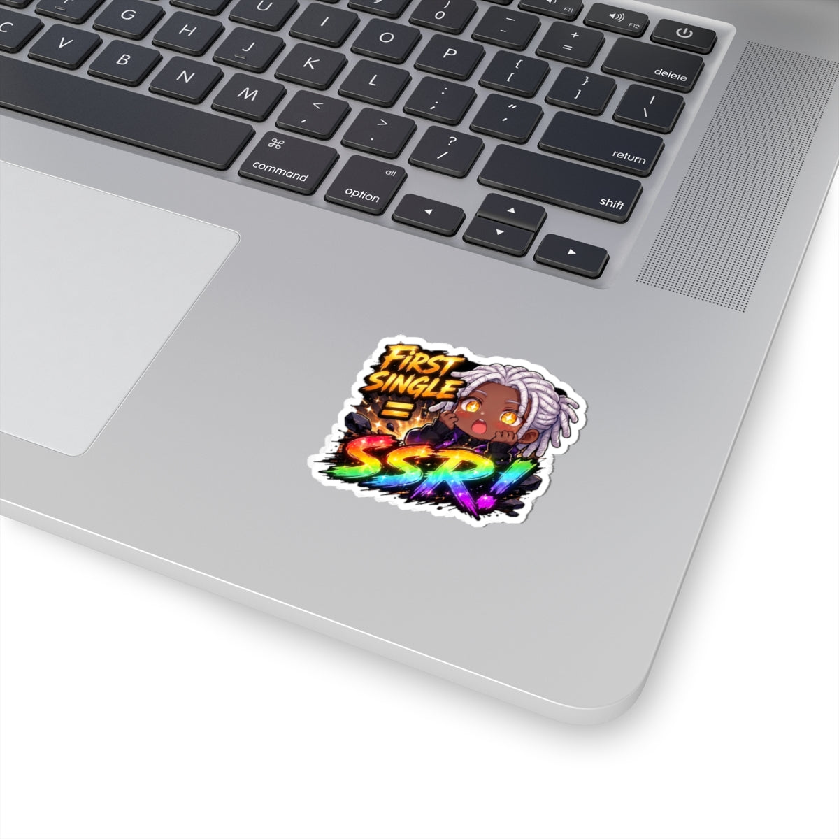 Lucky Pull Anime Sticker, First Single SSR Chibi Gacha Meme Decal, Kiss Cut Glossy Vinyl in 4 Sizes, Funny Gift for Gamers