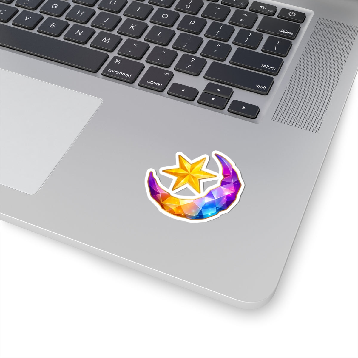 Star Fragment, Crystal Moon and Star Sticker, Celestial Rainbow Gem Crescent Decal, Kiss Cut Glossy Vinyl in 4 Sizes, Cute Gift for Journals, 7DS Origins