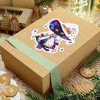 Celestial Cat Sticker, Kawaii Galaxy Witch Kitty in Star Hat Decal, Kiss Cut Glossy Vinyl in 4 Sizes, Cute Gift for Witchy Cat Lovers