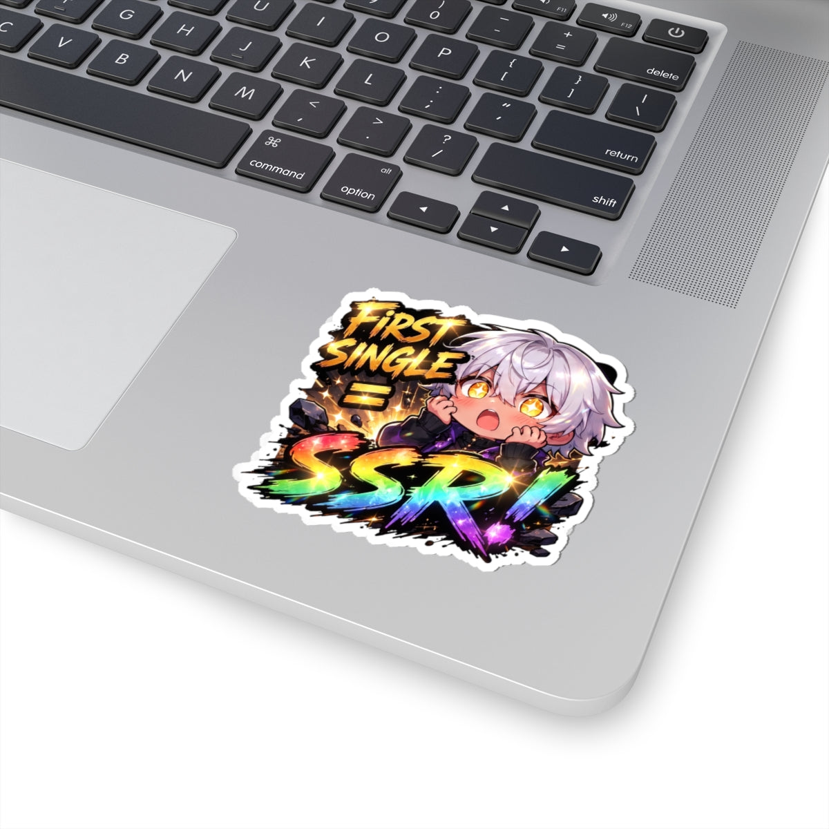 Lucky Pull Anime Sticker, First Single SSR Chibi Gacha Meme Decal, Kiss Cut Glossy Vinyl in 4 Sizes, Funny Gift for Gamers