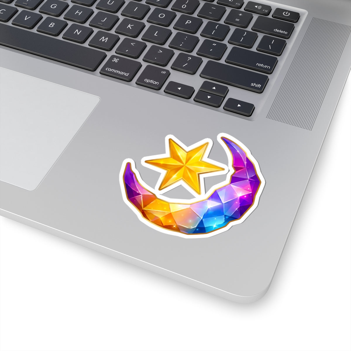 Star Fragment, Crystal Moon and Star Sticker, Celestial Rainbow Gem Crescent Decal, Kiss Cut Glossy Vinyl in 4 Sizes, Cute Gift for Journals, 7DS Origins