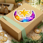 Star Fragment, Crystal Moon and Star Sticker, Celestial Rainbow Gem Crescent Decal, Kiss Cut Glossy Vinyl in 4 Sizes, Cute Gift for Journals, 7DS Origins