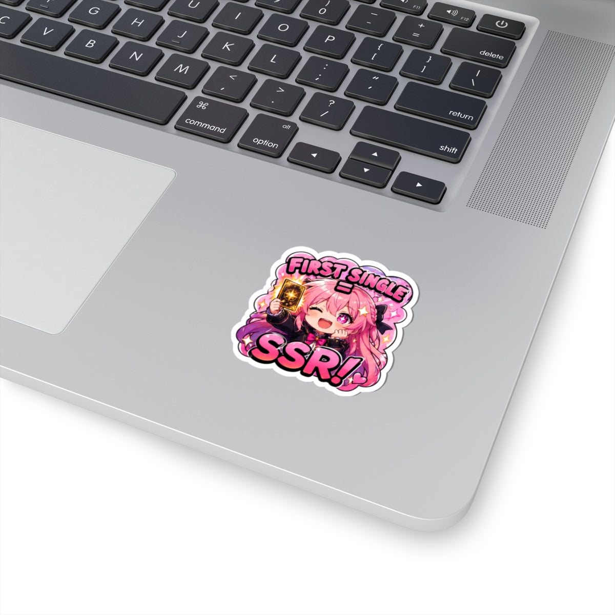 Lucky Pull Sticker, First Single SSR Kawaii Chibi Girl with Locs Decal, Kiss Cut Glossy Vinyl in 4 Sizes, Cute Gift for Anime Fans, Gacha Gamers