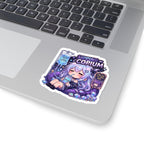 Sipping Copium Chibi Sticker, Anime Girl with Copium IV Drip Decal, Kiss Cut Glossy Vinyl in 4 Sizes, Funny Gacha Pity Gift, Gacha Sticker