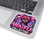Waifu Collector Sticker, Kawaii Gamer Girl with Cat Ear Headset Decal, Kiss Cut Glossy Vinyl in 4 Sizes, Cute Gift for Anime Fans & Gacha Gamers