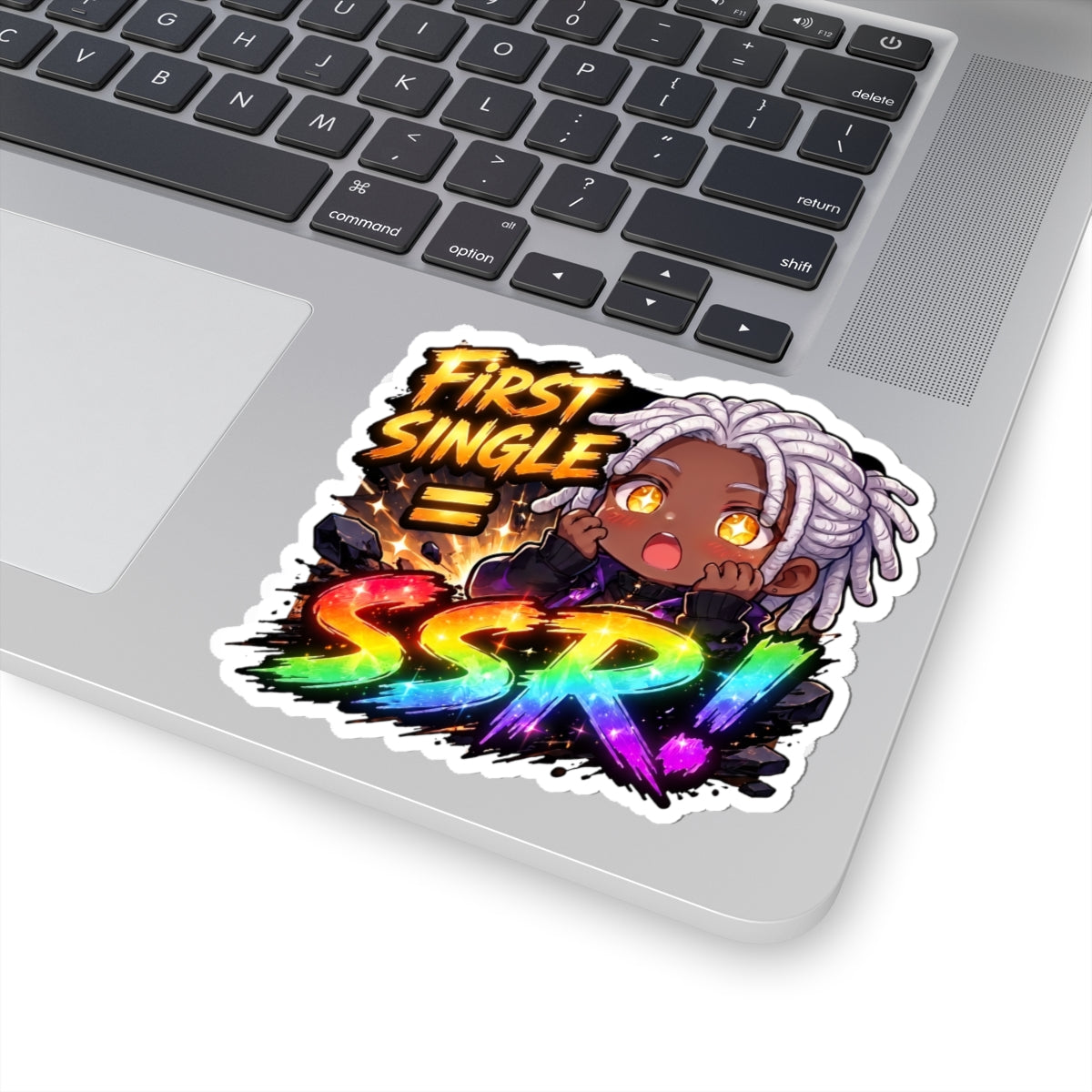 Lucky Pull Anime Sticker, First Single SSR Chibi Gacha Meme Decal, Kiss Cut Glossy Vinyl in 4 Sizes, Funny Gift for Gamers