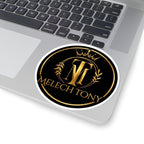 Melech Tony Logo Sticker, Gold Crown and Laurel Crest Monogram Decal, Kiss Cut Glossy Vinyl in 4 Sizes, Channel Merch for Fans, Gacha Gamer fan